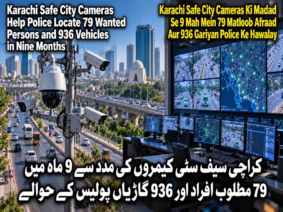 کراچی سیف سٹی کیمروں کی مدد سے 9 ماہ میں 79 مطلوب افراد اور 936 گاڑیاں پولیس کے حوالے